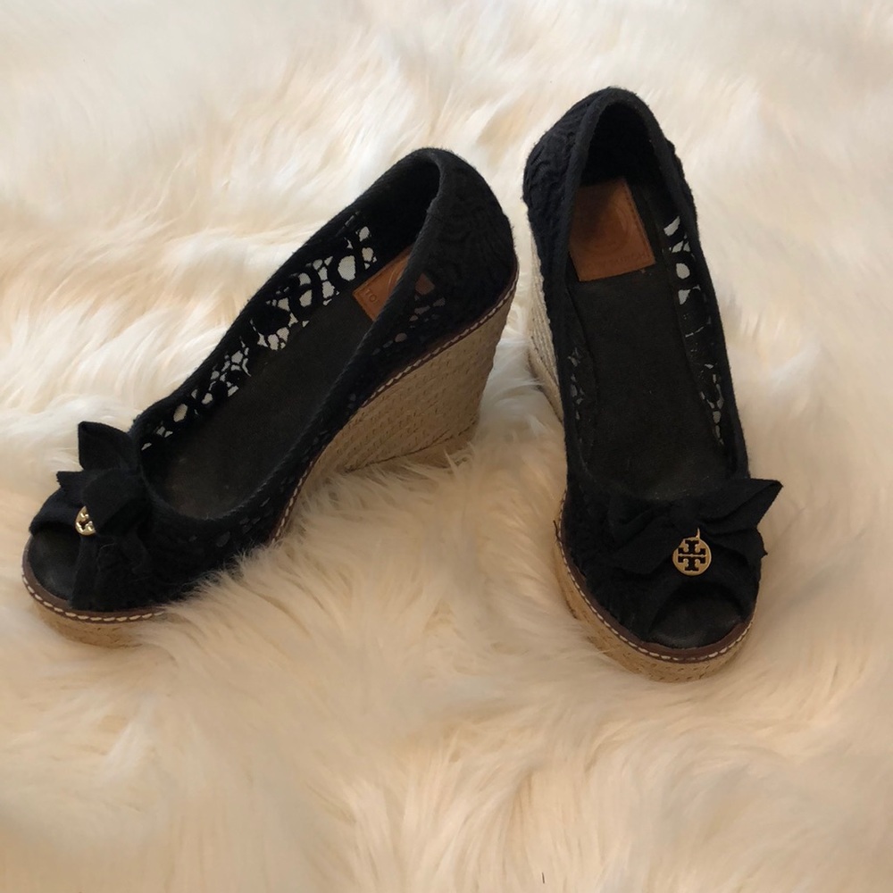 Tory Burch Lace Espadrilles Wedges